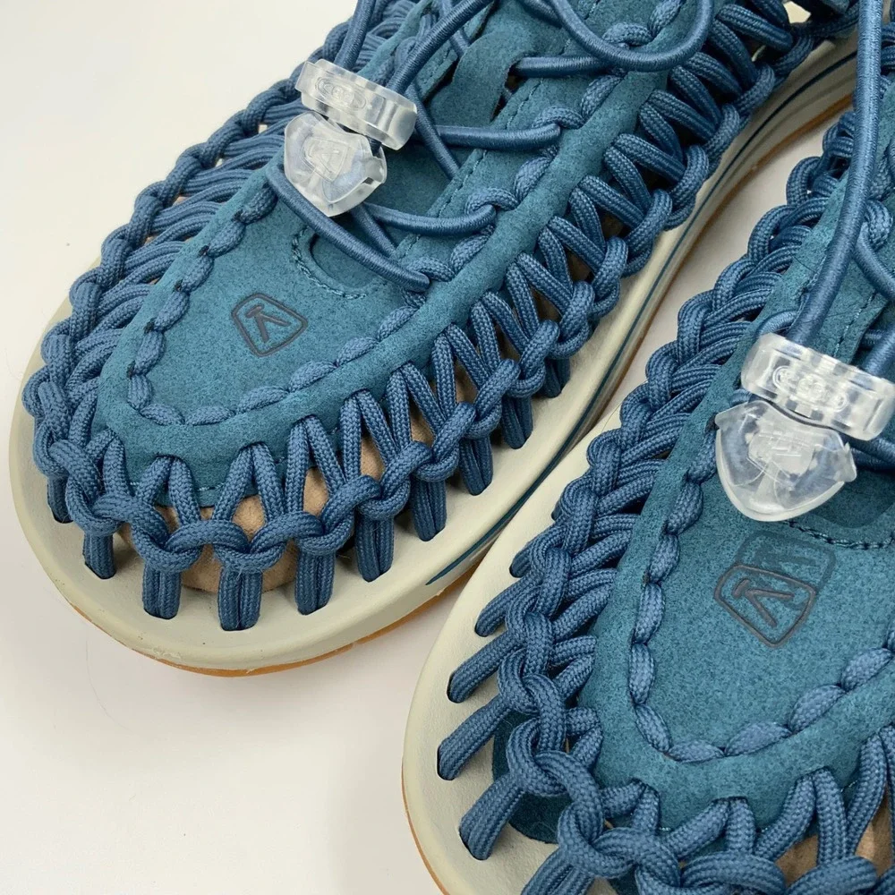 Keen Uneek Blue Woven Cord Sandals Men 8 Womens 9.5 Outdoor Hybrid Shoes 1026874